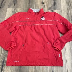 Nike Ohio State Buckeyes 1/4 Zip Pullover Windbreaker Men's Size Medium Red